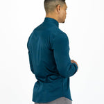 Return Sale - Bamboo Satin Stretch Shirt - Deep Teal - Kojo Fit