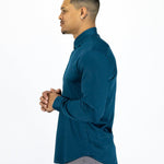 Return Sale - Bamboo Satin Stretch Shirt - Deep Teal - Kojo Fit