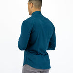 Return Sale - Bamboo Satin Stretch Shirt - Deep Teal - Kojo Fit