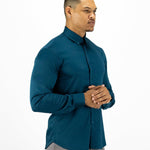 Return Sale - Bamboo Satin Stretch Shirt - Deep Teal - Kojo Fit