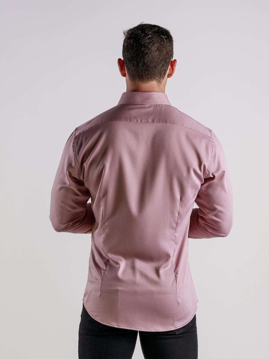 Return Sale - Bamboo Satin Stretch Shirt - Dusk - Kojo Fit