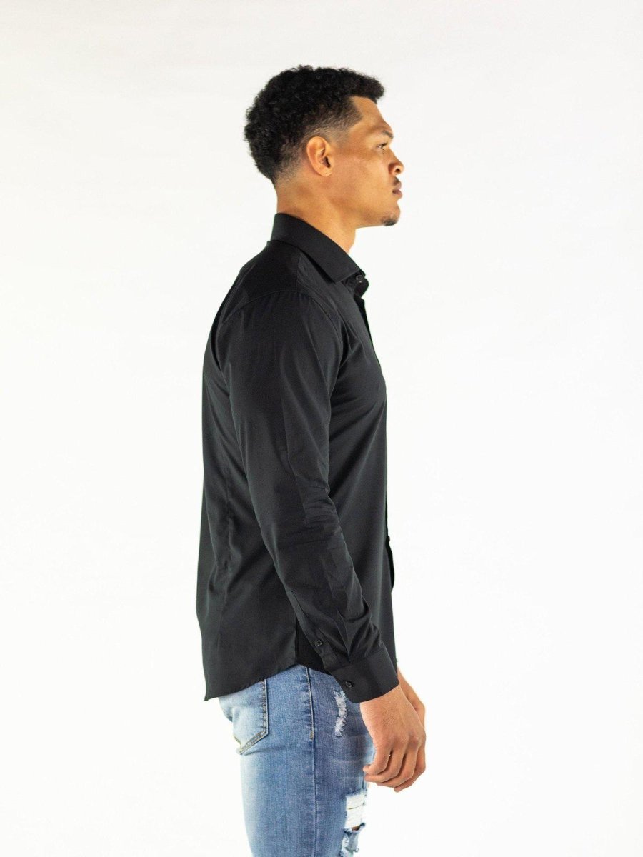 Return Sale - Performance Bamboo Dress Shirt - Black - Kojo Fit