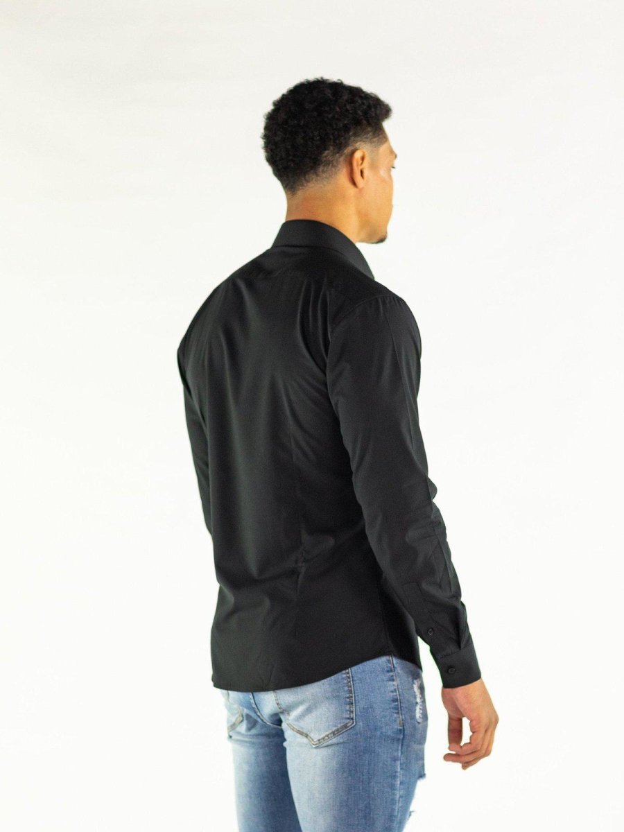 Return Sale - Performance Bamboo Dress Shirt - Black - Kojo Fit