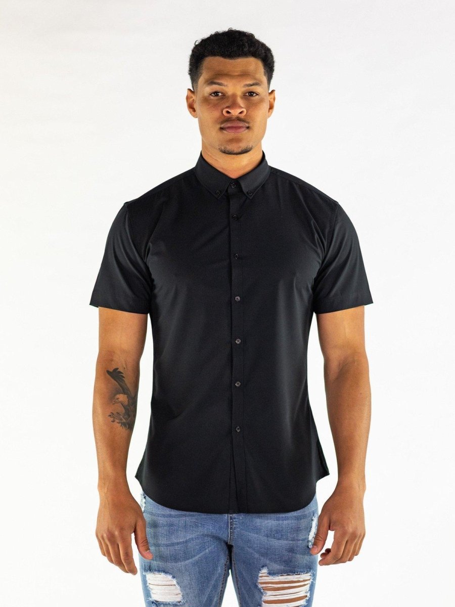 Return Sale - Performance Bamboo Short Sleeve Shirt - Black - Kojo Fit