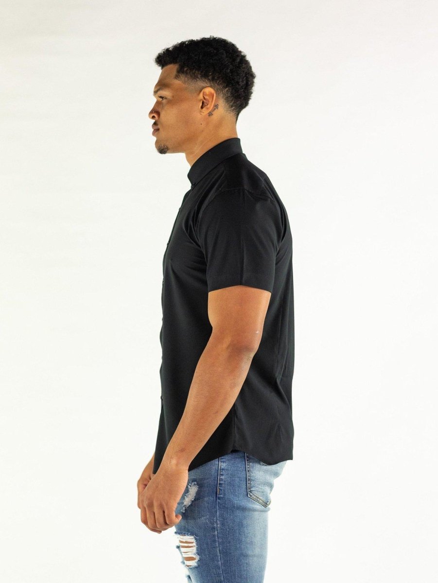Return Sale - Performance Bamboo Short Sleeve Shirt - Black - Kojo Fit