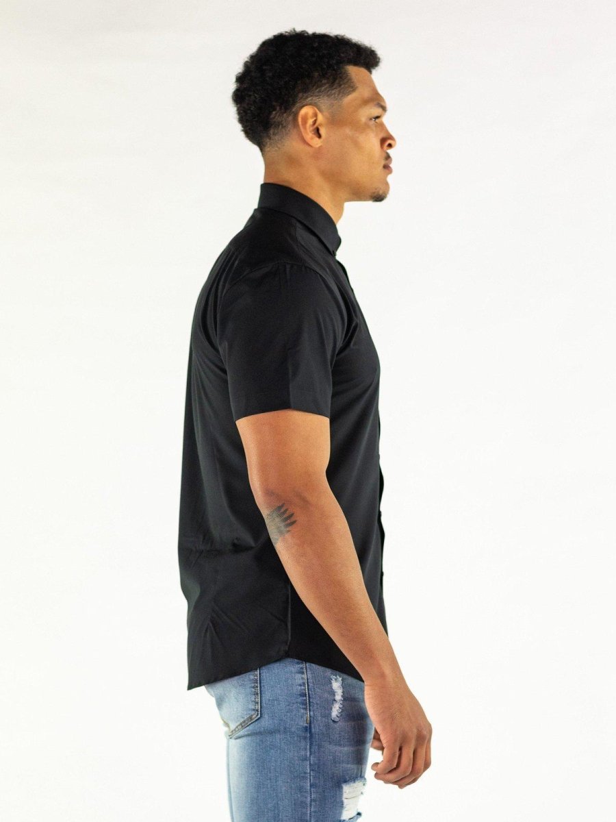 Return Sale - Performance Bamboo Short Sleeve Shirt - Black - Kojo Fit