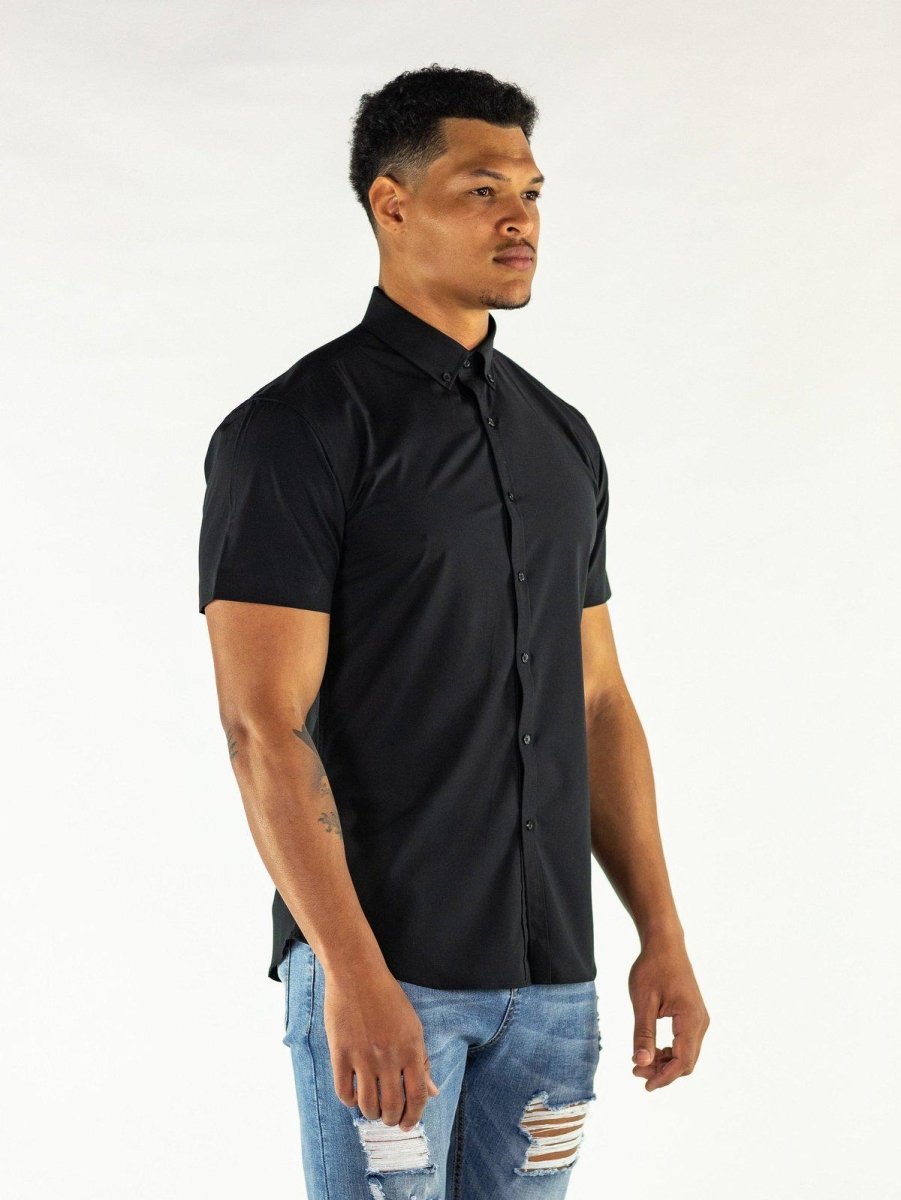 Return Sale - Performance Bamboo Short Sleeve Shirt - Black - Kojo Fit