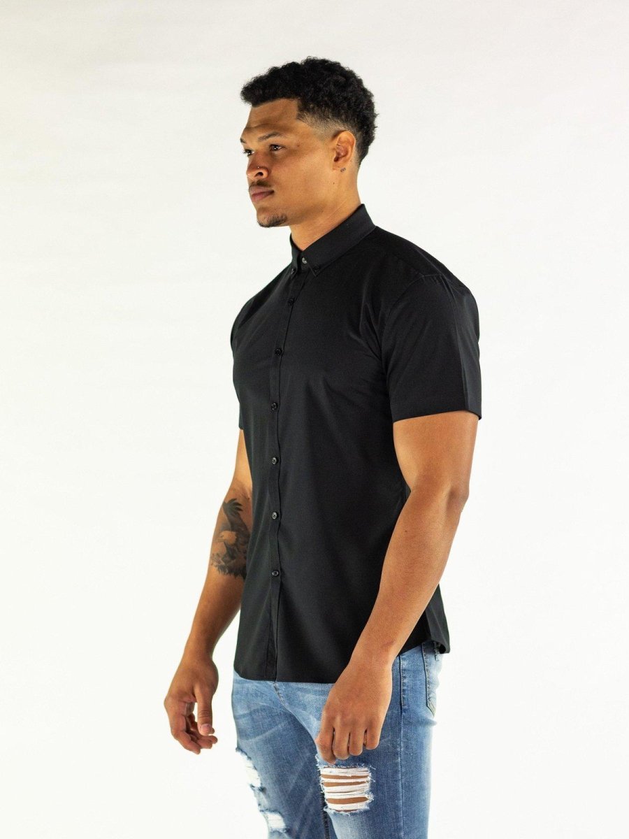 Return Sale - Performance Bamboo Short Sleeve Shirt - Black - Kojo Fit