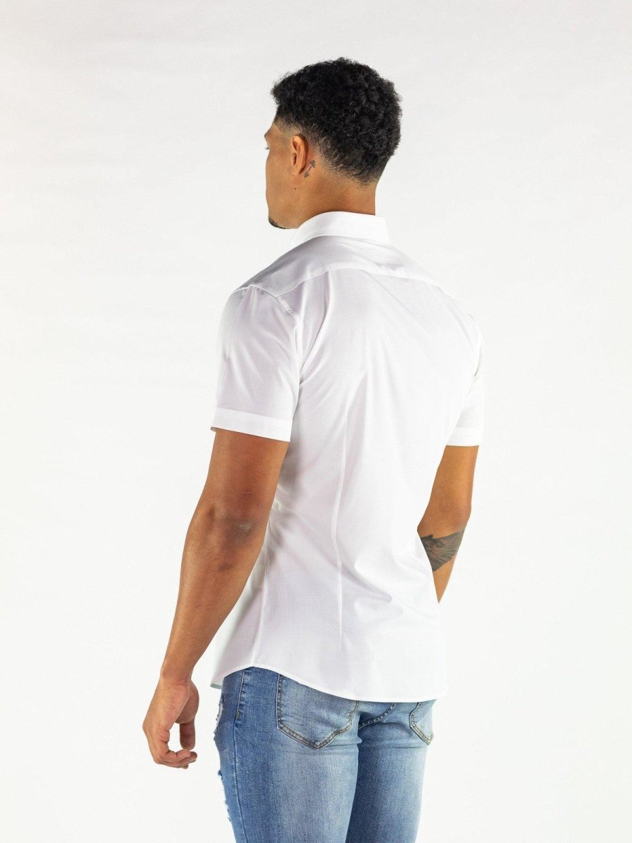 Return Sale - Performance Bamboo Short Sleeve Shirt - White - Kojo Fit
