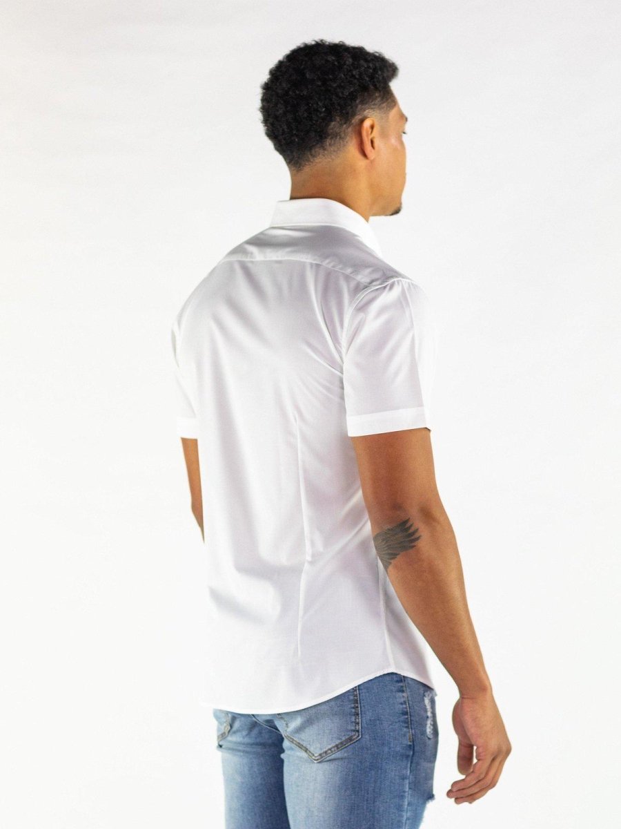 Return Sale - Performance Bamboo Short Sleeve Shirt - White - Kojo Fit