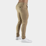 Mens Skinny Muscle Fit Chinos Brown