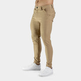 Mens Brown Skinny Fit Chinos With Stretch