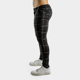 Ultra Stretch Chino Pants - Skinny Fit - Black Checkered