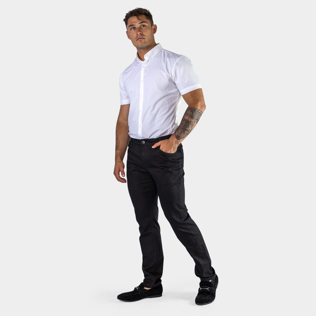 Black Chinos for muscular guy