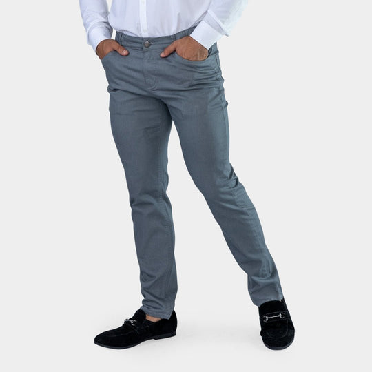 Mens Grey Slim Fit Stretch Trousers | Stretchy Skinny Grey Chinos Kojo ...
