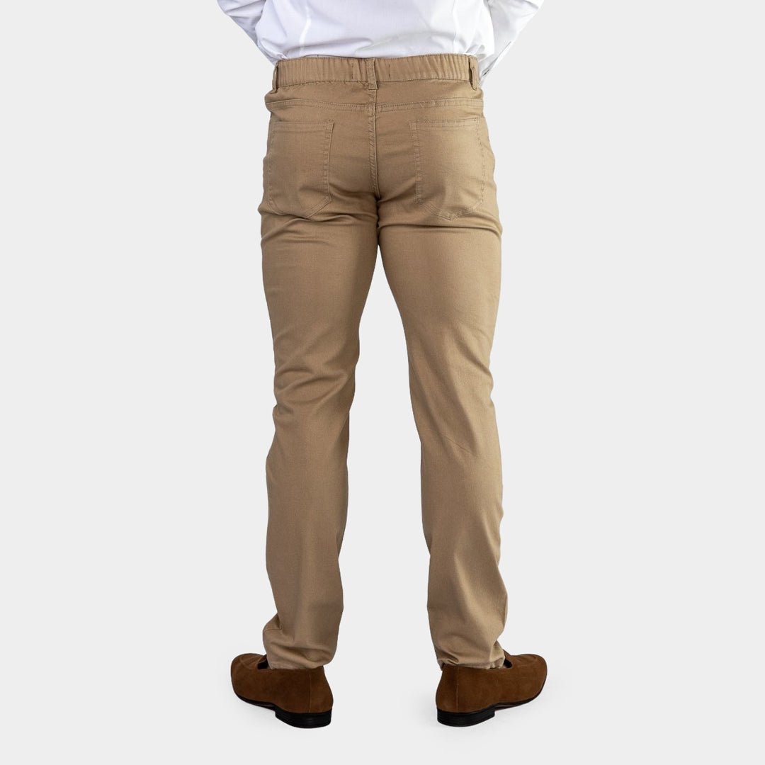 Best Mens Stretchy Chinos | Shop Tan Brown Slim Fit Chino Pants | Kojo ...