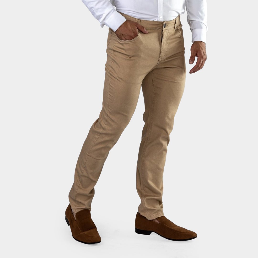 Mens Comfortable Brown Office Chinos