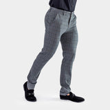Mens Grey check Slim Fit Chinos For Muscular legs