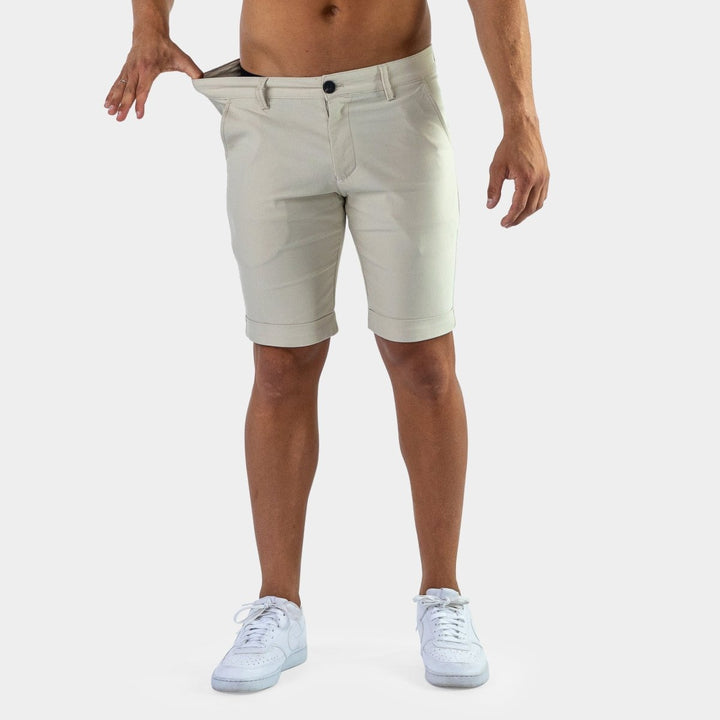 Mens Cream Chino Shorts Mens Stretch Slim Cream Shorts Kojo Kojo Fit