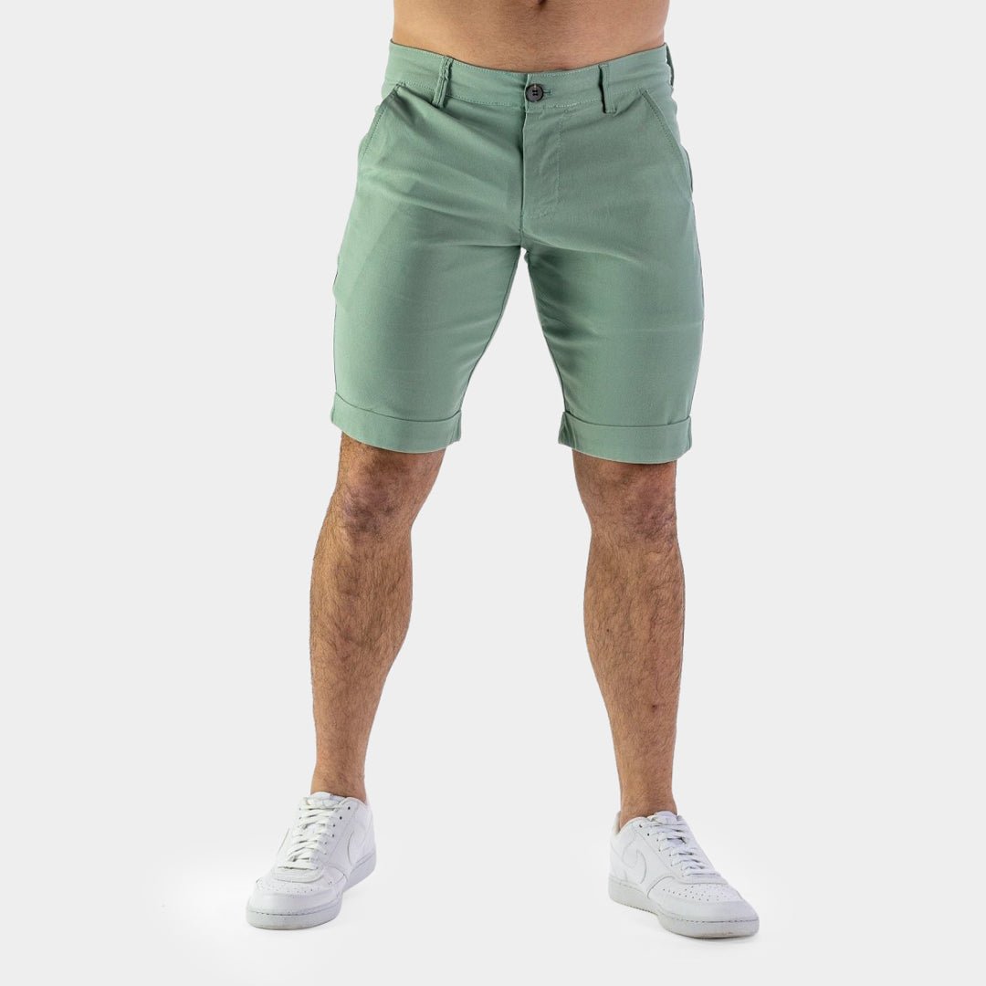 Green Stretch Chino Shorts Muscle Fit