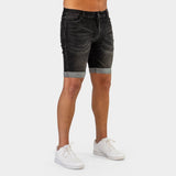 Ultra Stretch Denim Shorts - Black Fade