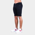 Mens Black Muscle Fit denim shorts