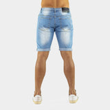 Ultra Stretch Denim Shorts - Blue Ripped