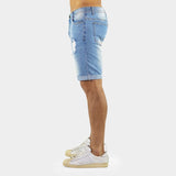 Ultra Stretch Denim Shorts - Blue Ripped