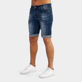 Ultra Stretch Denim Shorts - Deep Indigo Fade