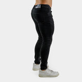 Ultra Stretch Jeans - Skinny Fit - Black Ripped & Repaired