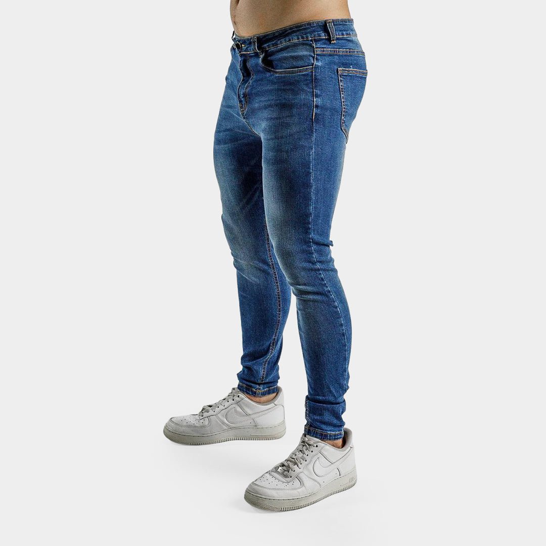 Blue stretch mens skinny fit jeans shop online 