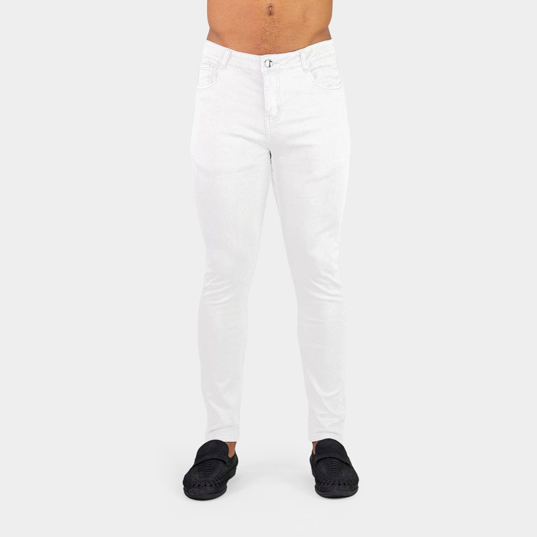 White Muscle Fit Jeans with stretch