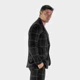 Ultra Stretch Sports Suit Jacket - Black Checkered