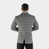 Ultra Stretch Sports Suit Jacket - Grey Houndstooth Plaid